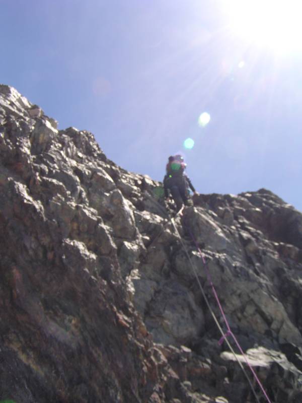 P1200227 Første klatrelengde opp Mt. Margherita.